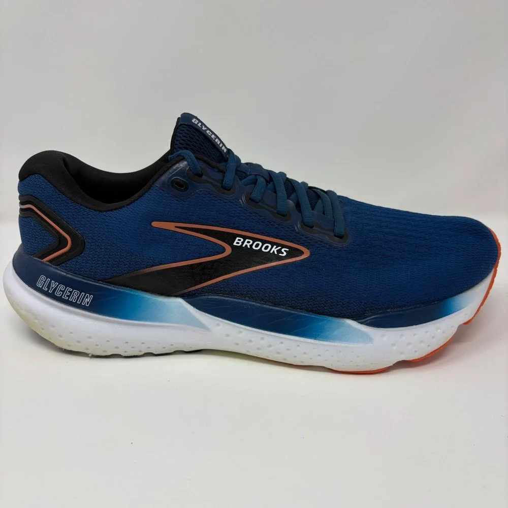 Brooks Glycerin 21 Men's Size 11.5 Blue White Running Shoes (1104191D474)